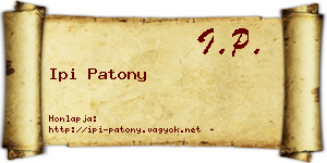 Ipi Patony névjegykártya